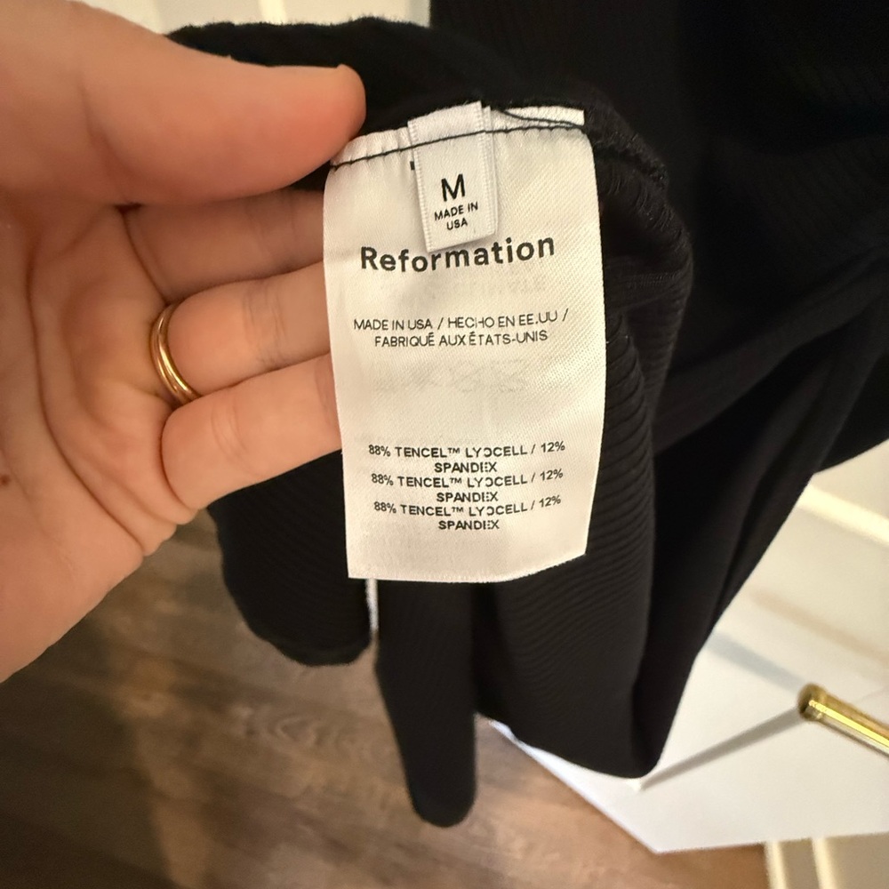 Reformation Black Ribbed Dress - Picture 3 of 3